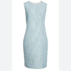 St. John Collection Light Blue Tweed Mini Dress